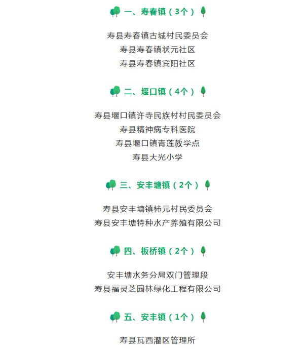 淮南壽縣30家單位擬命名為縣級“花園式單位”，有你的單位嗎？