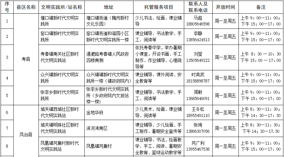 免費！淮南市暑假托管服務(wù)來(lái)了！
